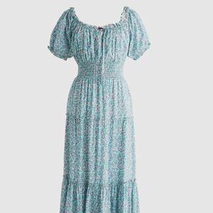 J.Crew Puff-Sleeved White Floral Cottagecore Maxi Dress